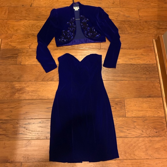 Party Prom Dress with matching sequined jacket - Picture 2 of 2